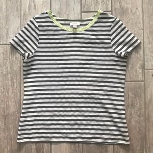Loft Blouse Medium - Gray and white stripes